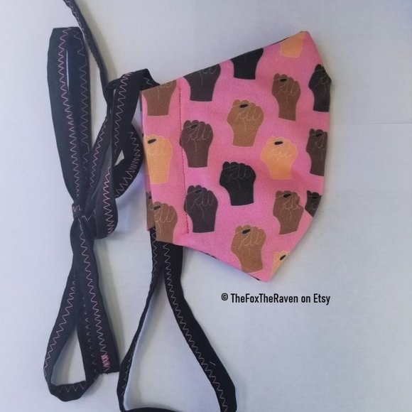 Black Lives Matter Fitted Face Mask - Picture 5 of 14